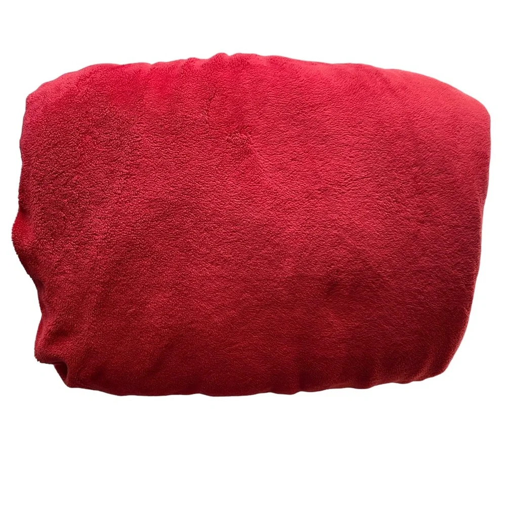Pottery Barn RED Velvet Velour sheet Plush‎ TWIN Size Fitted